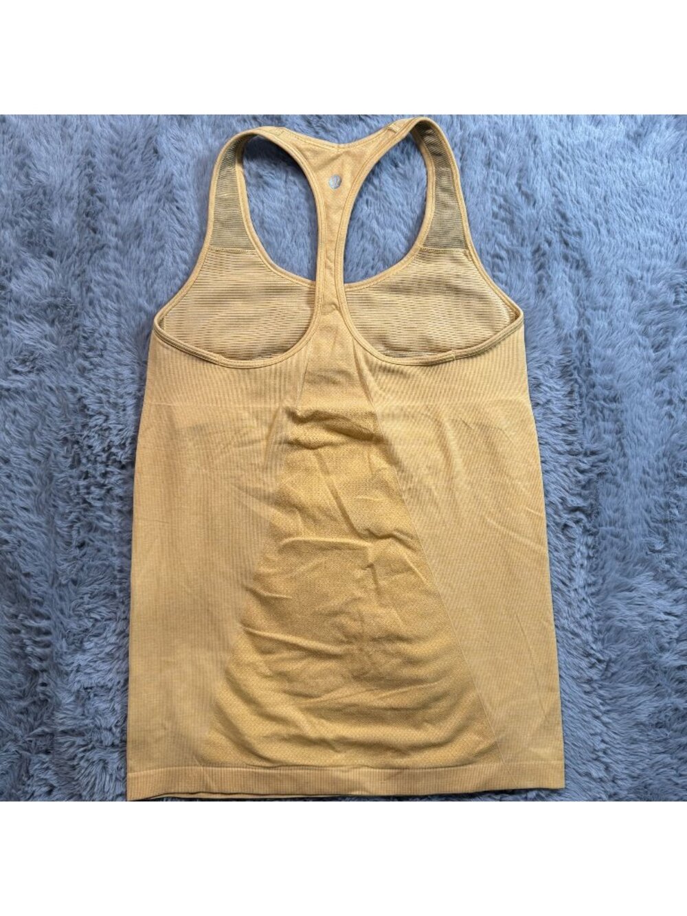 Lululemon 10 Yellow Racerback Built-In Bra Scoop Neck Athletic Tank Top Women